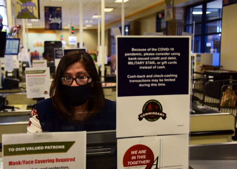 A photo of a commissary employee