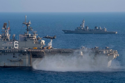 America, Akebono Sail Together in East China Sea