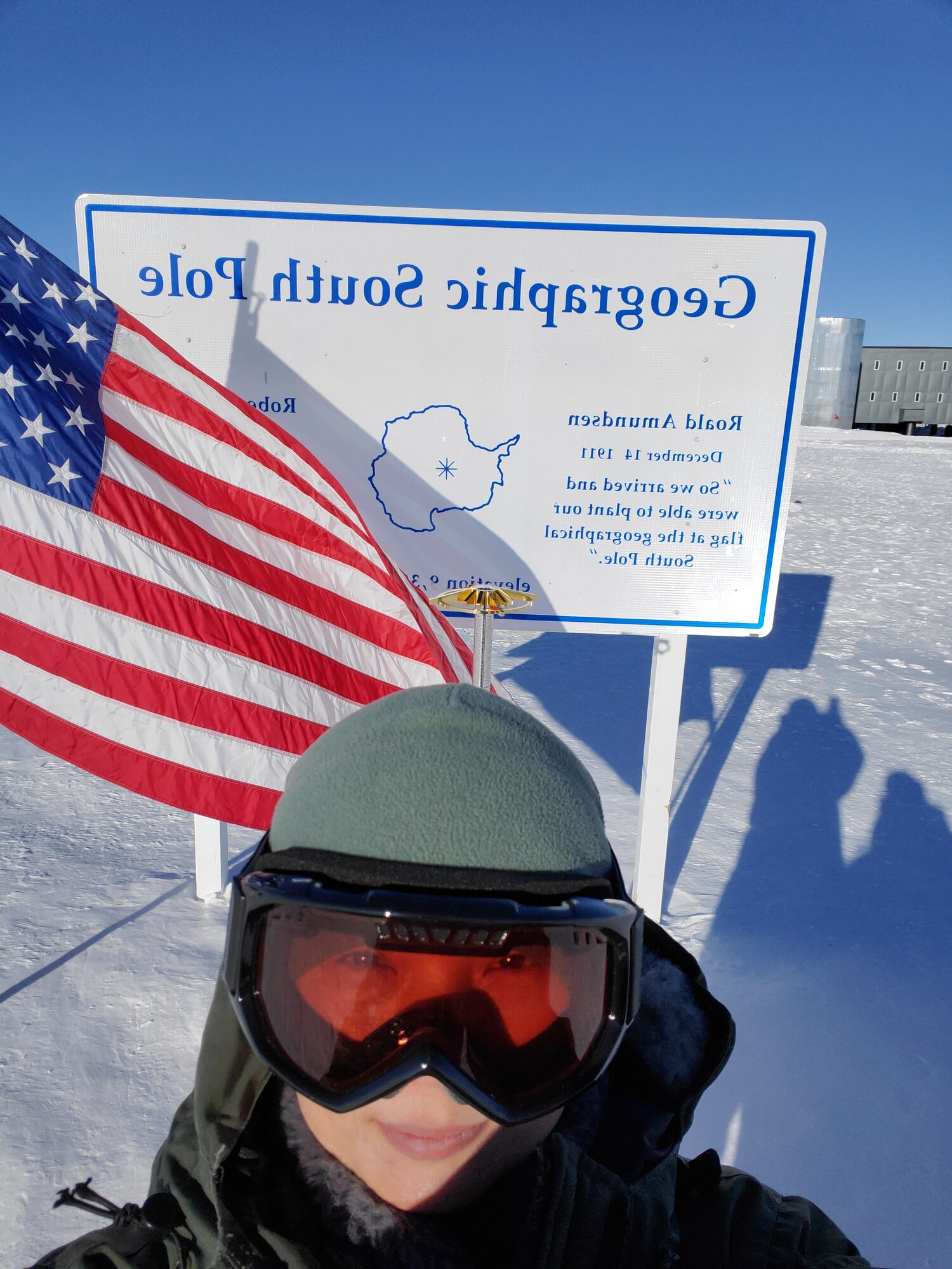 Maj. Esther Lee, a chaplain assigned to the 158th Fighter Wing, Vermont Air National Guard, supports the Amundsen-Scott station, Antarctica