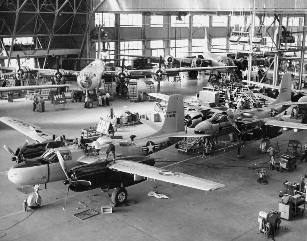 The Ogden Air Materiel Area modified the World War II-era Douglas B-26 Invader at Hill AFB for operational use in Korea during the early 1950s.