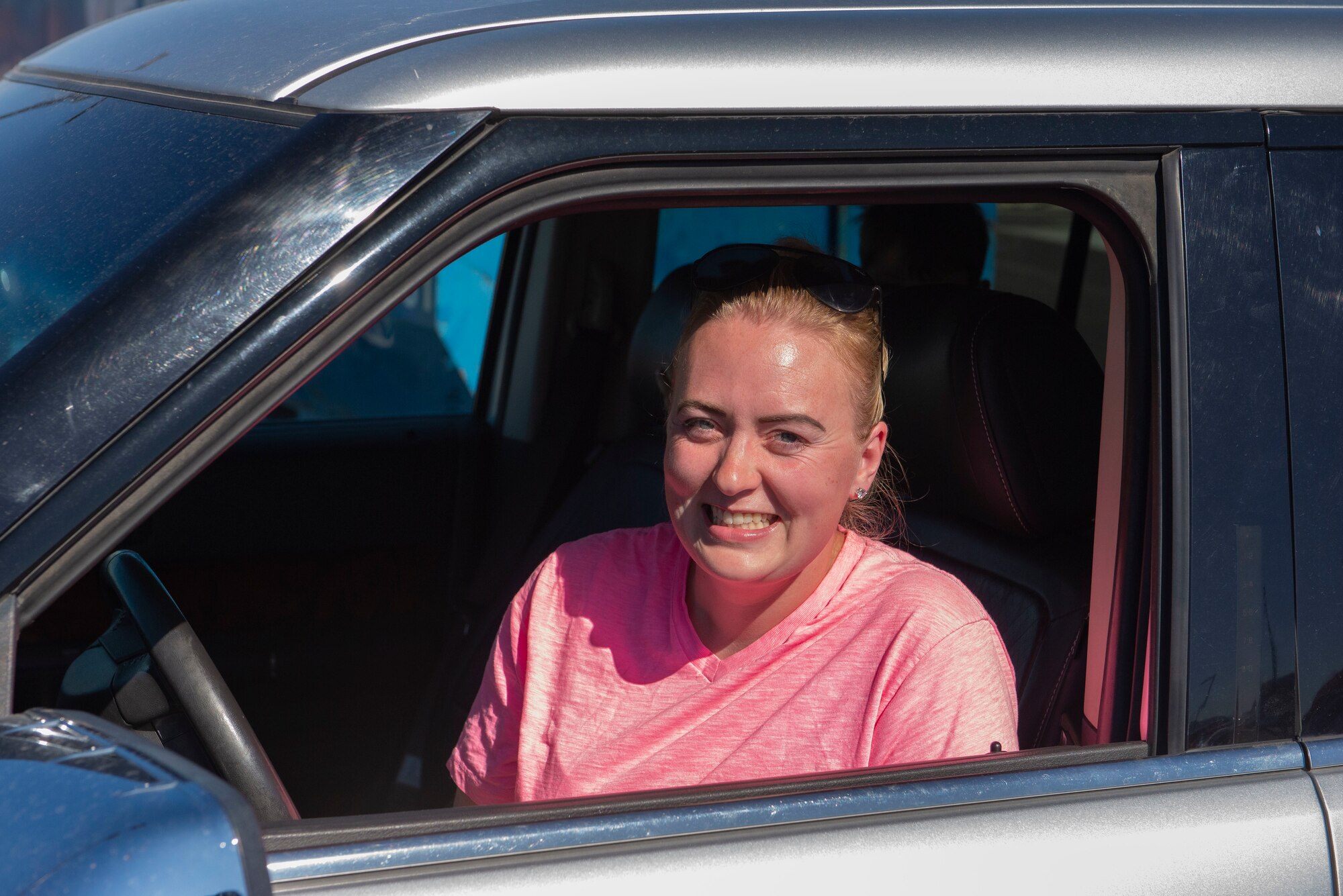 Katlin Pieri, key spouse for the 757th Aircraft Maintenance Squadron, heads out to provide support and gather information for spouses.