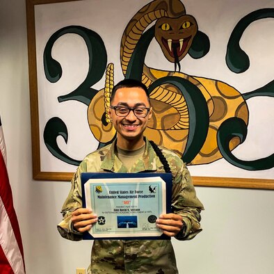 Airman David N. Serrano aces 363rd TRS's maintenance management production apprentice course