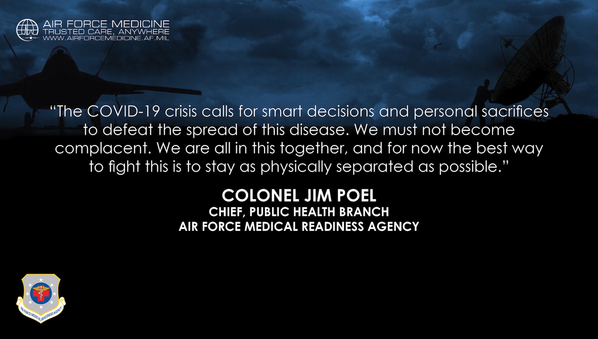 The COVID-19 pandemic continues to threaten the lives of hundreds of thousands of people around the world. One-in-five cases in the U.S. requiring hospitalization are people between the ages of 20 and 44. One-third of Department of Defense cases are in intensive care units. All Airmen are vulnerable, and overcoming this threat requires our entire Air Force working together. Airmen must do everything possible to protect themselves, others in their local community, and their Wingmen. (U.S. Air Force graphic)