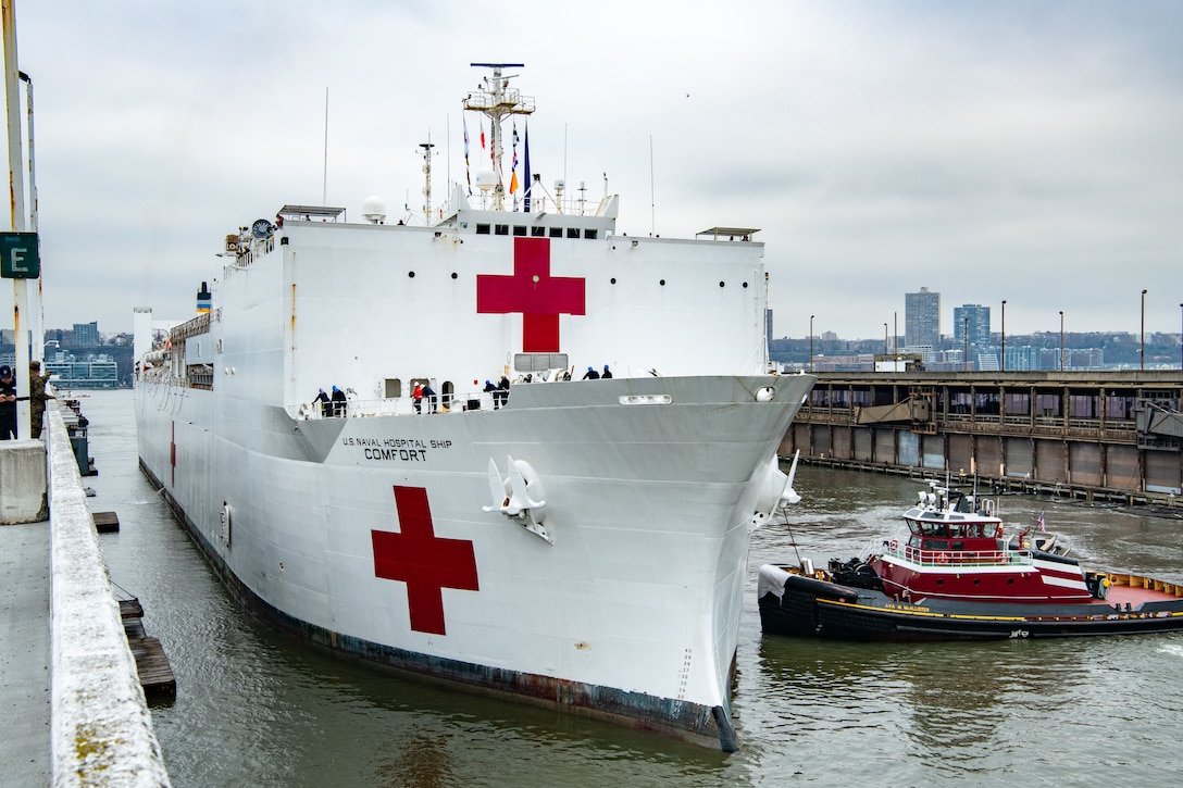 The USNS Comfort arrived in New York Harbor to support the national, state and local response to the coronavirus (COVID-19).
