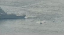 NORTH ARABIAN GULF (April 15, 2020) Iranian Islamic Revolutionary Guard Corps Navy (IRGCN) vessels conducted unsafe and unprofessional actions against U.S. Military ships by crossing the ships’ bows and sterns at close range while operating in international waters of the North Arabian Gulf. The guided-missile destroyer USS Paul Hamilton (DDG 60) is conducting joint interoperability operations in support of maritime security in the U.S. 5th Fleet area of operations. (U.S. Navy photo)