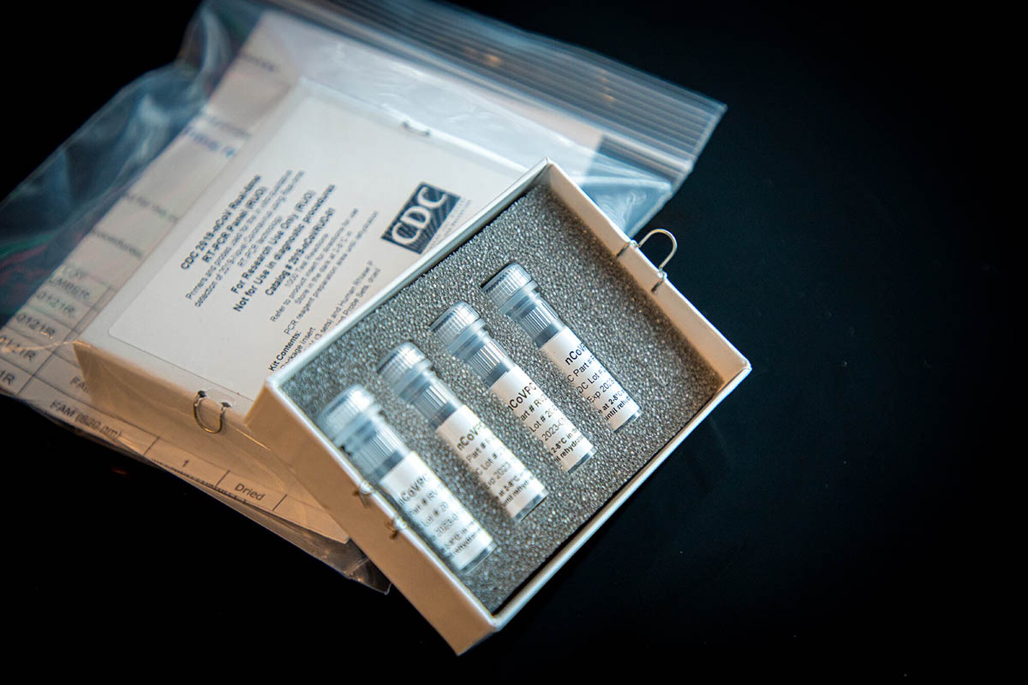 This is a picture of CDC’s laboratory test kit for severe acute respiratory syndrome coronavirus 2 (SARS-CoV-2). CDC tests are provided to U.S. state and local public health laboratories, and Department of Defense (DoD) laboratories. (Photo courtesy of CDC)