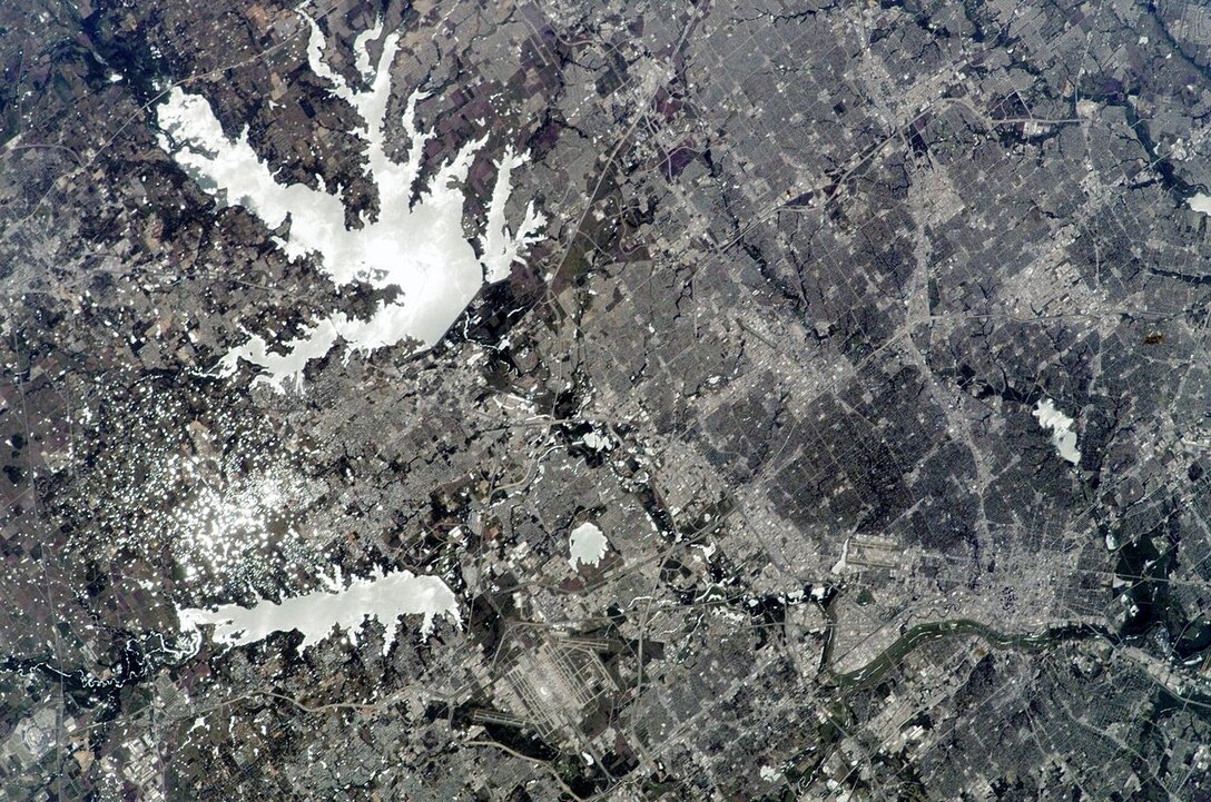 Satellite Image of Lewisville Lake