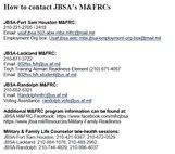 Contact information for JBSA Military Family Readiness Centers