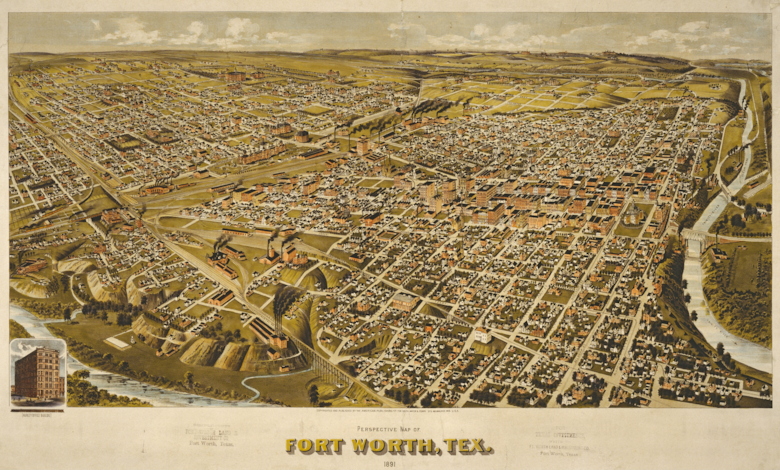 Painting of Fort Worth c. 1891