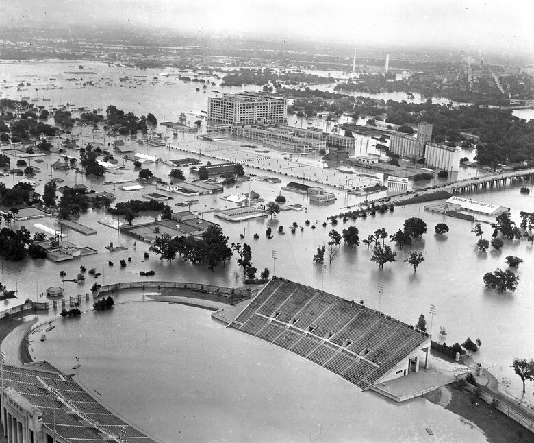 Aerial photo of flooded Fort Worth