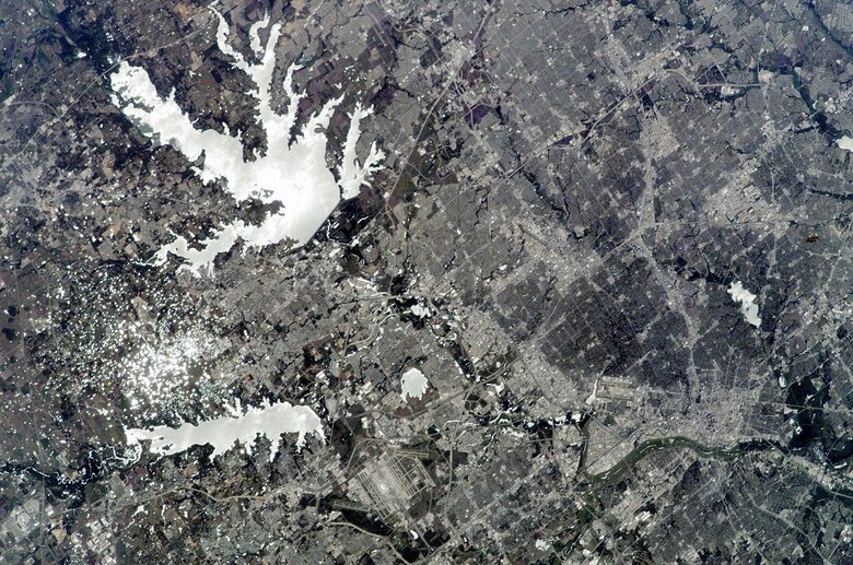 Satellite Image of Lewisville Lake