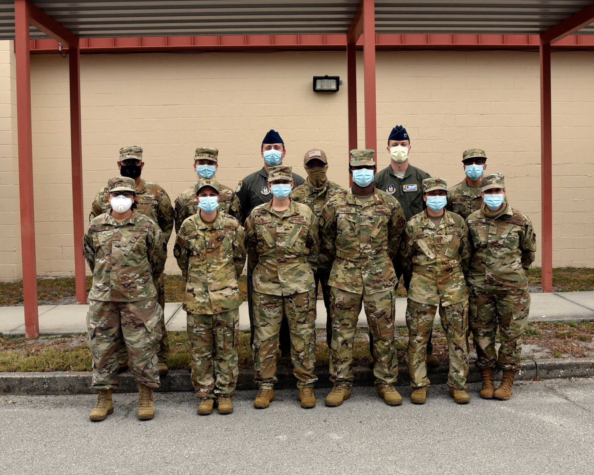 A dozen Reserve Citizen Airmen of the 45th Aeromedical Evacuation Squadron here mobilized 14 April to support COVID-19 efforts. This is the second group of medics from the 927th Air Refueling Wing to be activated to join the frontlines on the fight against COVID-19. On April 5 with less than 24 hours’ notice, six medics boarded a C-130 headed for Joint Base McGuire-Lakehurst, N.J. for further deployment to NYC.  (U.S. Air Force photo by Tech. Sgt. Peter Dean)