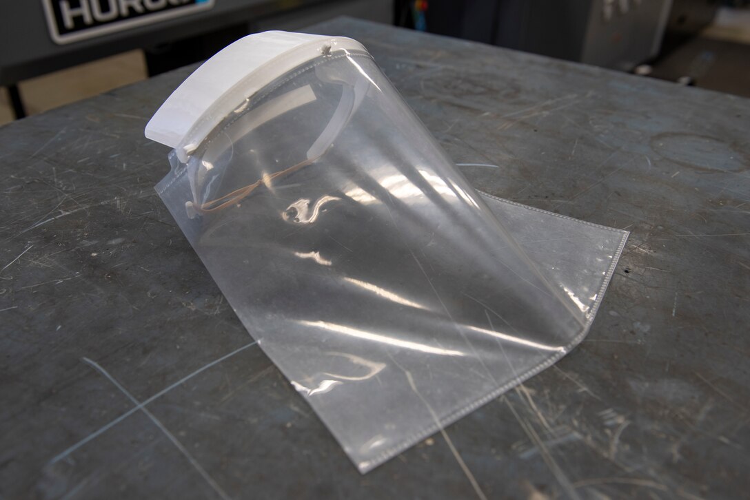One of 200 3-D printed face shields
