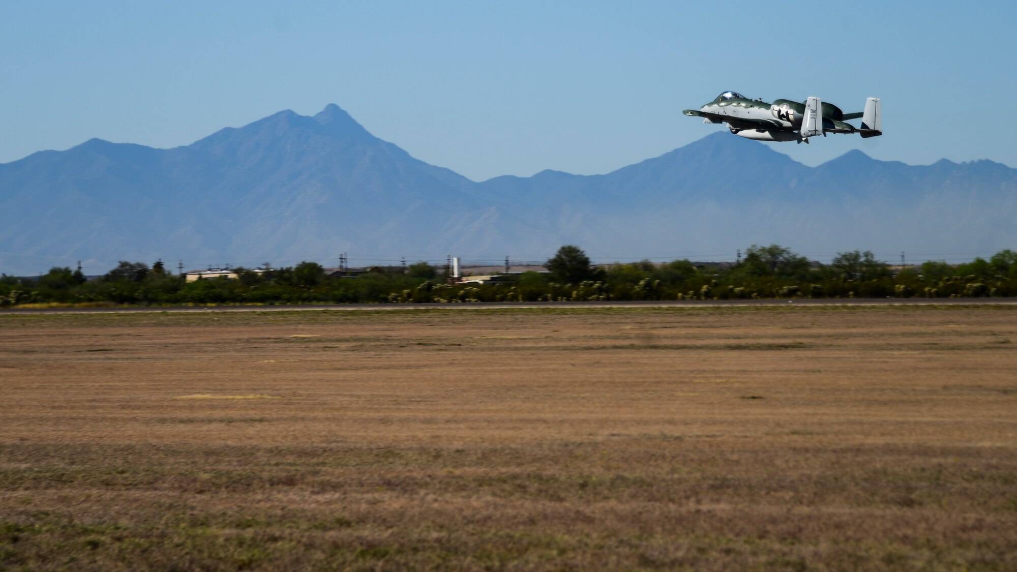 A photo of an A-10 taking off
