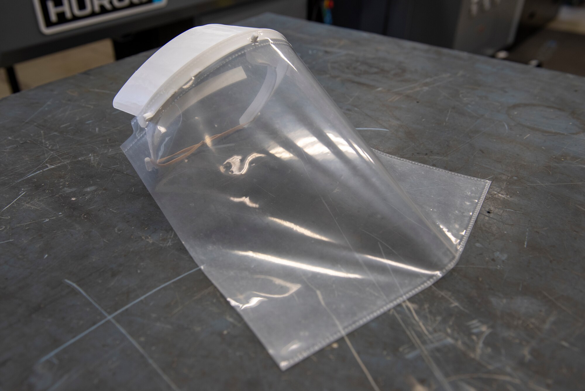 One of 200 3-D printed face shields