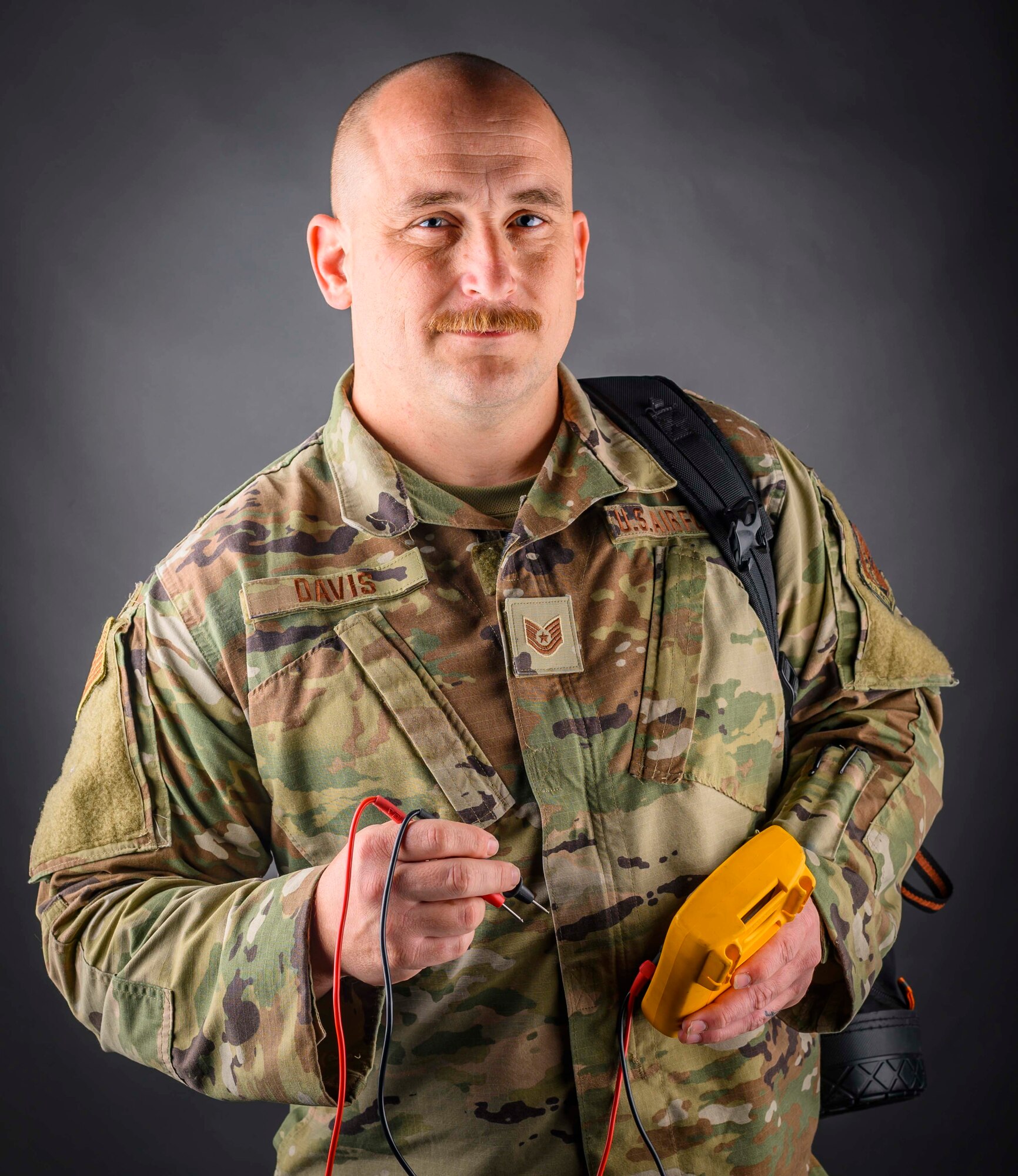 Portrait of Tech. Sgt. Ronald Davis, a Power Production Technician, assigned to the 130th Civil Engineering Squadron. (U.S. Air National Guard photo by Master Sgt. De-Juan Haley)