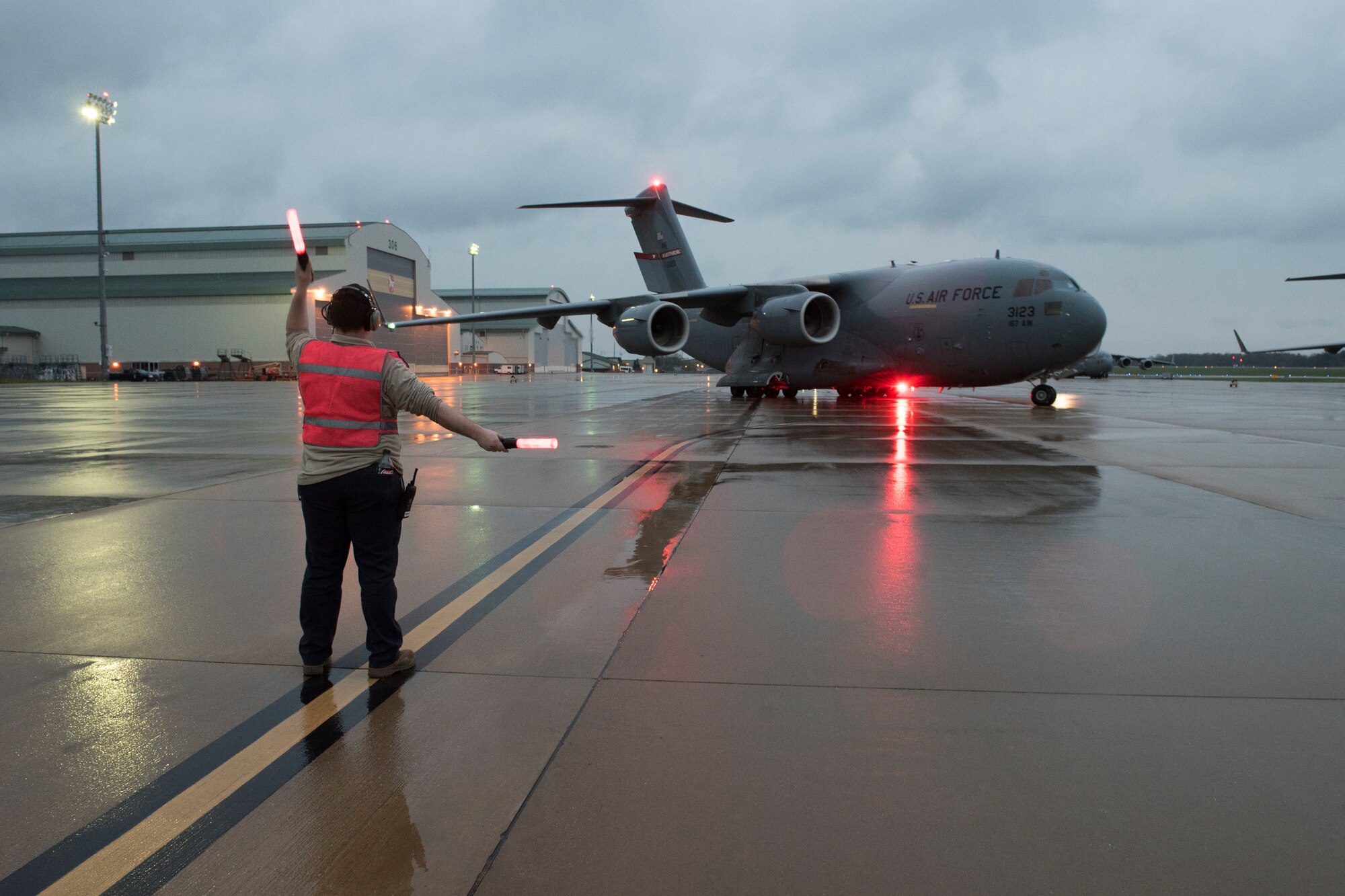 The 167th Airlift Wing transported just over one million COVID-19 test kits from Aviano Air Base, Italy to Memphis, Tenn., April 16, 2020. The test kits, which are maunufactured in Italy, will be distributed throughout the nation from the Fed Ex hub in Tennessee. Eighteen pallets filled the cargo compartment of the C-17 Globemaster III aircraft, crewed by seven 167th AW Airmen.