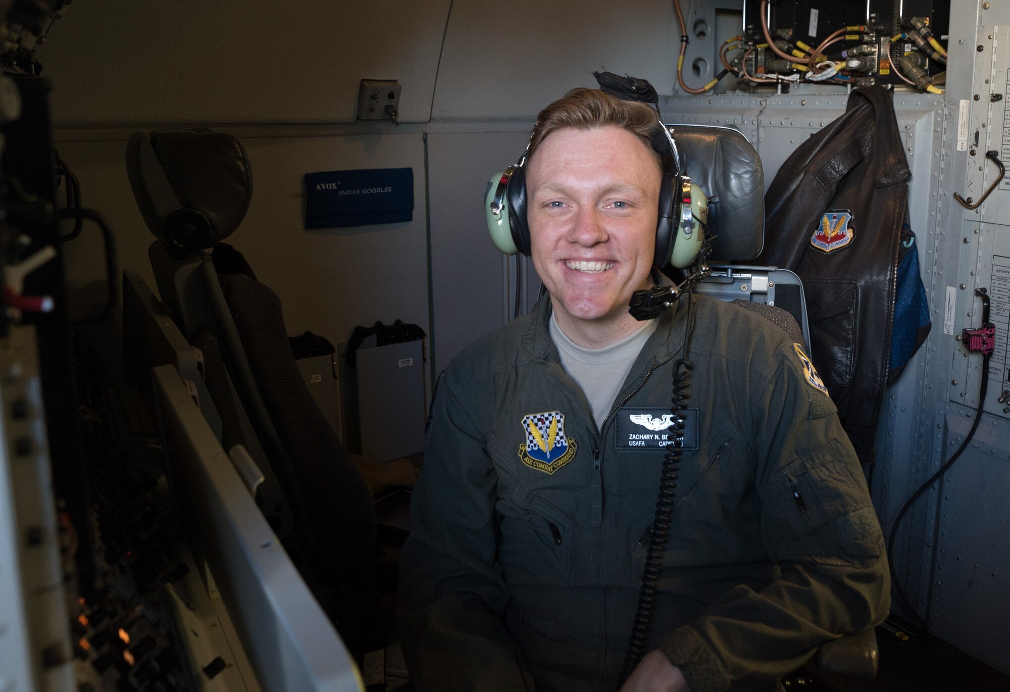 Photo of Air Force cadet on an Air Force aircraft