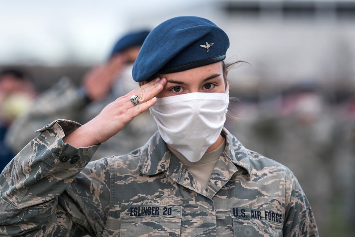 In a ceremony combining established, solemn ritual with new, medically necessary protocols, 967 U.S. Air Force Academy cadets will graduate April 18, launching careers in the Air and Space Forces as second lieutenants. (U.S. Air Force photo by Trevor Cokley)