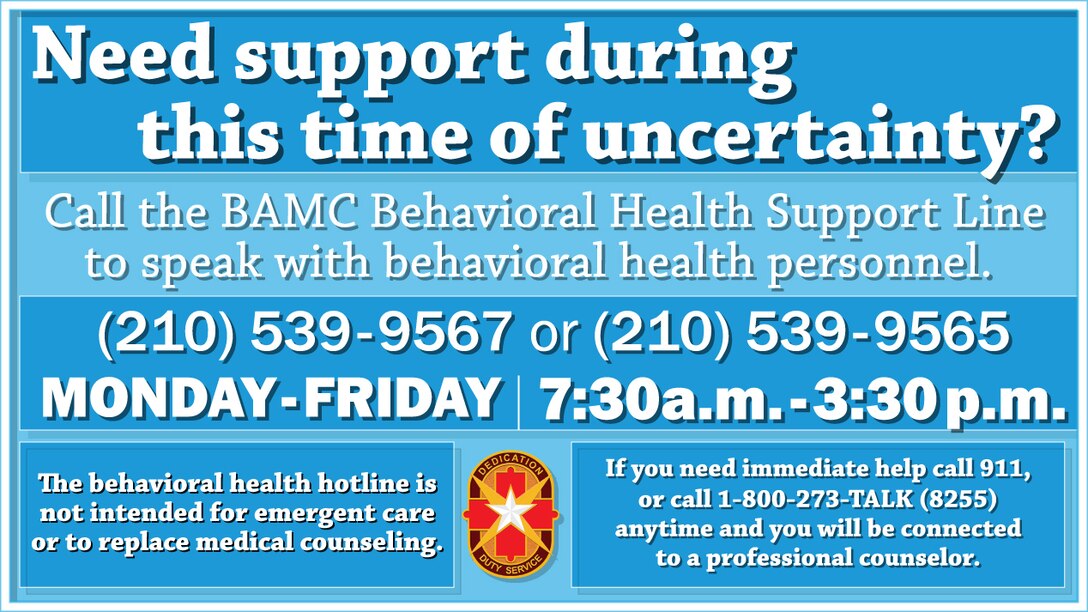 Mental health specialists, chaplains and counselors throughout Joint Base San Antonio are utilizing technology and finding resourceful ways to keep in touch with their clients who seek counseling and guidance during this time of social distancing.