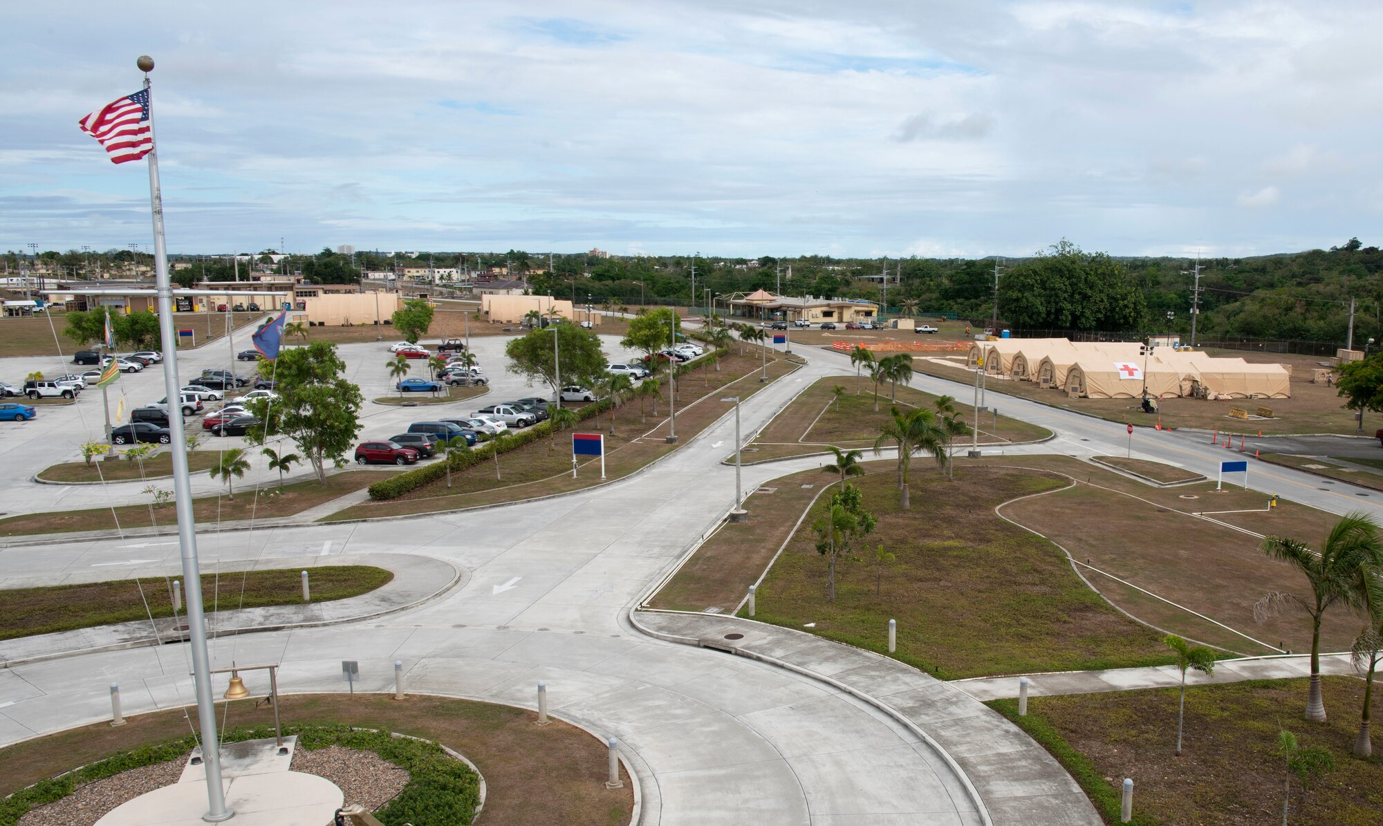 The 36th Wing, with support from Joint Base Elmendorf-Richardson and Hickam Air Force Base, contsructed an Expeditionary Medical Support System or EMEDS, on the grounds of U.S. Naval Hospital Guam.