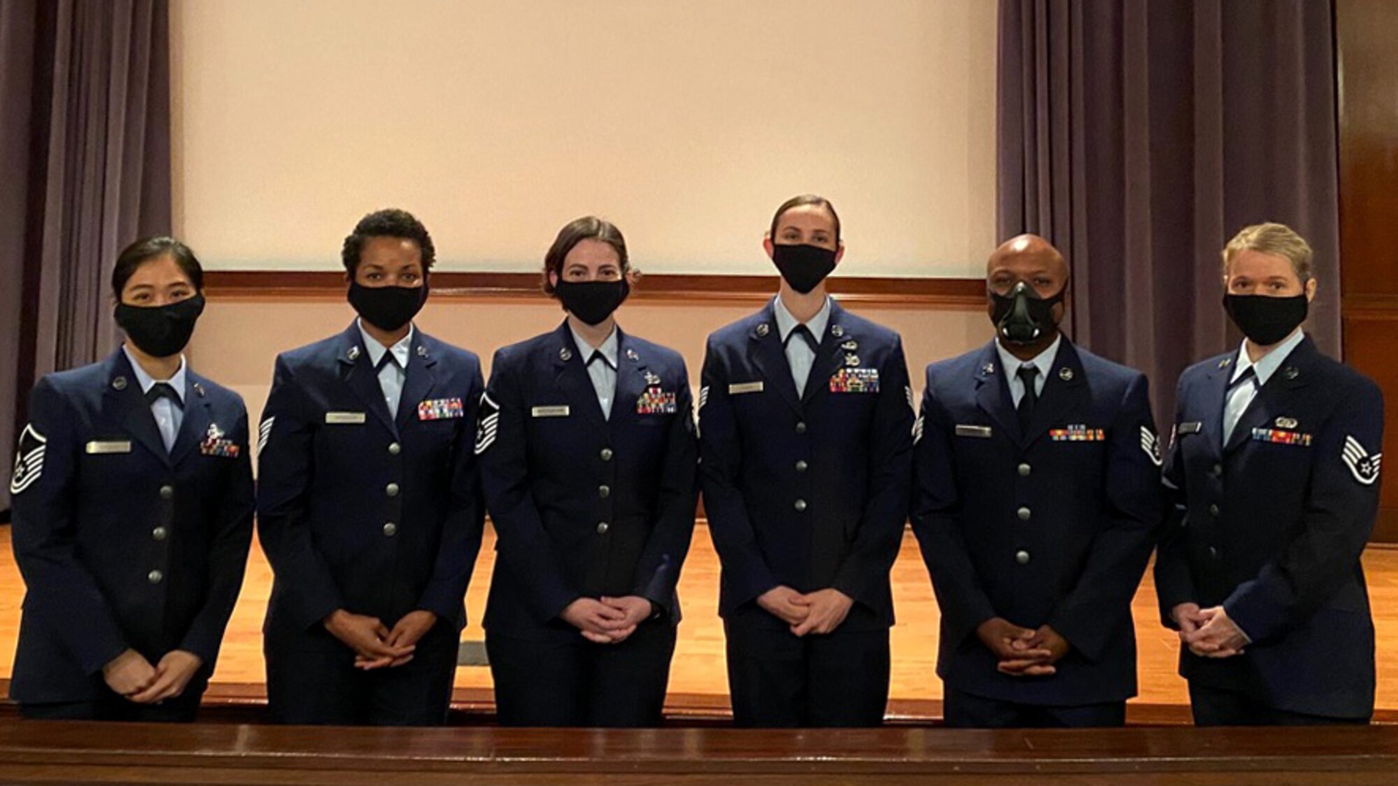 Staff Sgt. Maurice Roberson, 104th Fighter Wing paralegal, poses for a photo after graduating from the Air Force Judge Advocate General School, Montgomery, Alabama. Roberson received the award of distinguished honor graduate for his outstanding performance at technical school. (courtesy photo)
