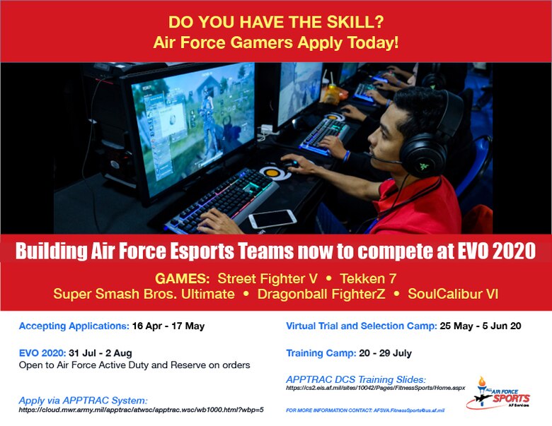 Air Force Sports Recruiting On Line Gaming Airmen For Evo 2020