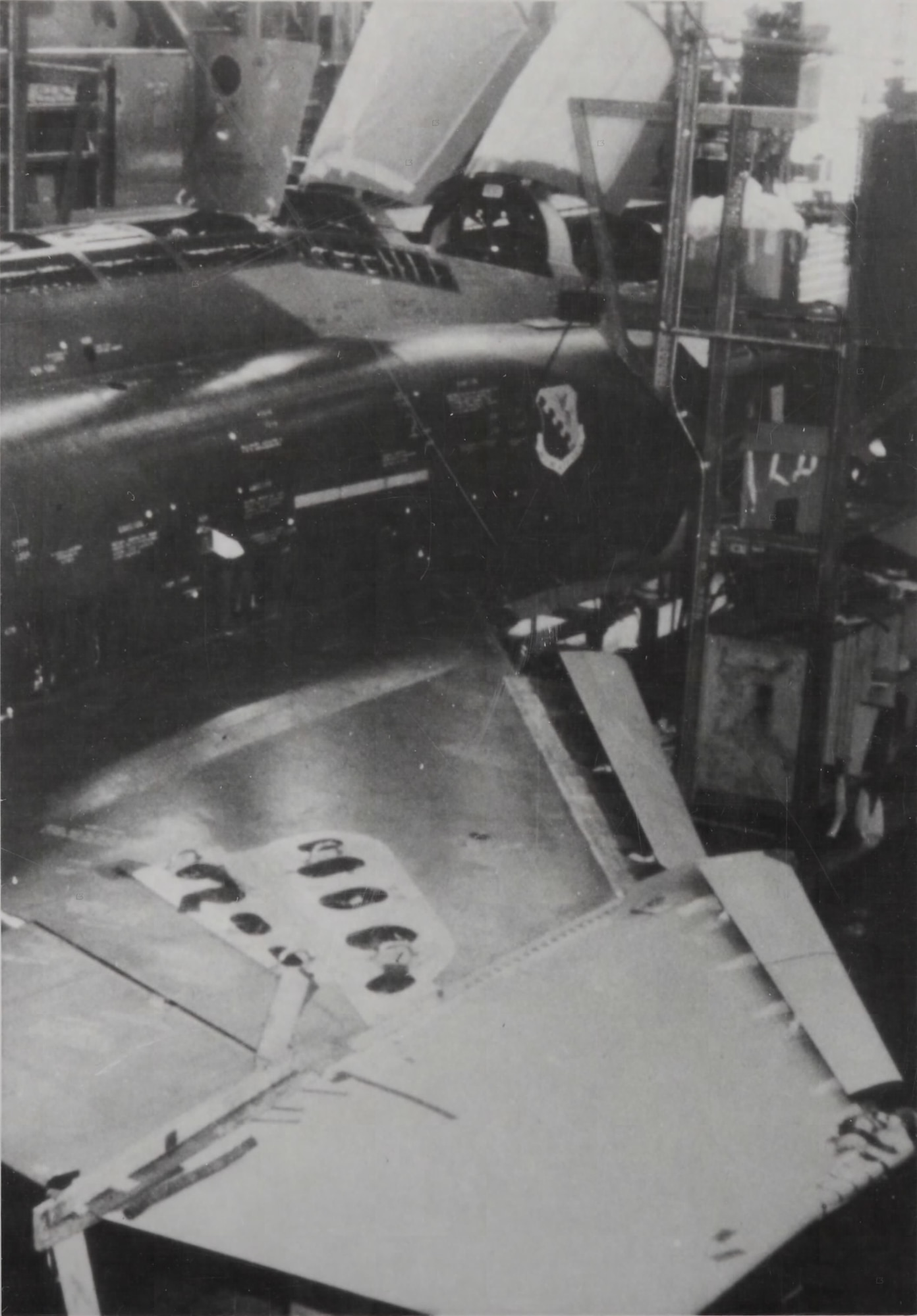 The leading slat edge modification on an F-4E Phantom.