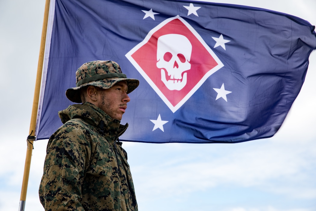 U.S. Marine Corps Cpl. Manuel Santana, a rifleman with Company F, 2nd Battalion, 4th Marine Regiment, 1st Marine Division, maintains security during the Expeditionary Operations Training Group evaluation on Marine Corps Base Camp Pendleton, California, March 19, 2020. The Marines of Company F conducted boat raids during both day and night for their culminating exercise in preparation for deployment. (U.S. Marine Corps photo by Lance Cpl. Benjamin Aulick)