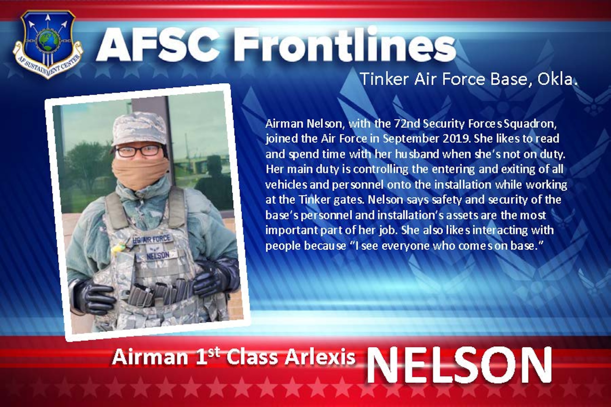 Tinker Spotlight: Airman 1st Class Arlexis Nelson