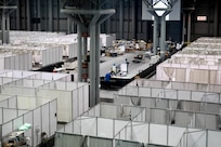 Medical personnel assigned to the Javits New York Medical Station (JYNMS) prepare to receive patients as the facility officially began operations March 30.
