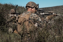 U.S. Marines with 2nd Battalion, 4th Marine Regiment, 1st Marine Division conduct a mechanized raid at Marine Corps Base Camp Pendleton, California on Jan. 29, 2020. 2nd Battalion, 4th Marine Regiment worked with 3d Assault Amphibian Battalion to conduct a mechanized raid to enhance lethality and hone combat skills. (U.S. Marine Corps photo by Sgt. Teagan Fredericks)