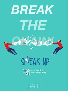 April is recognized as Sexual Assault Prevention and Response month. This year the focus of the SAPR team is to encourage Airmen and their families to be an active bystander, as speaking up and facilitating communication is one of the most effective ways to prevent sexual assault.  (Courtesy Graphic)