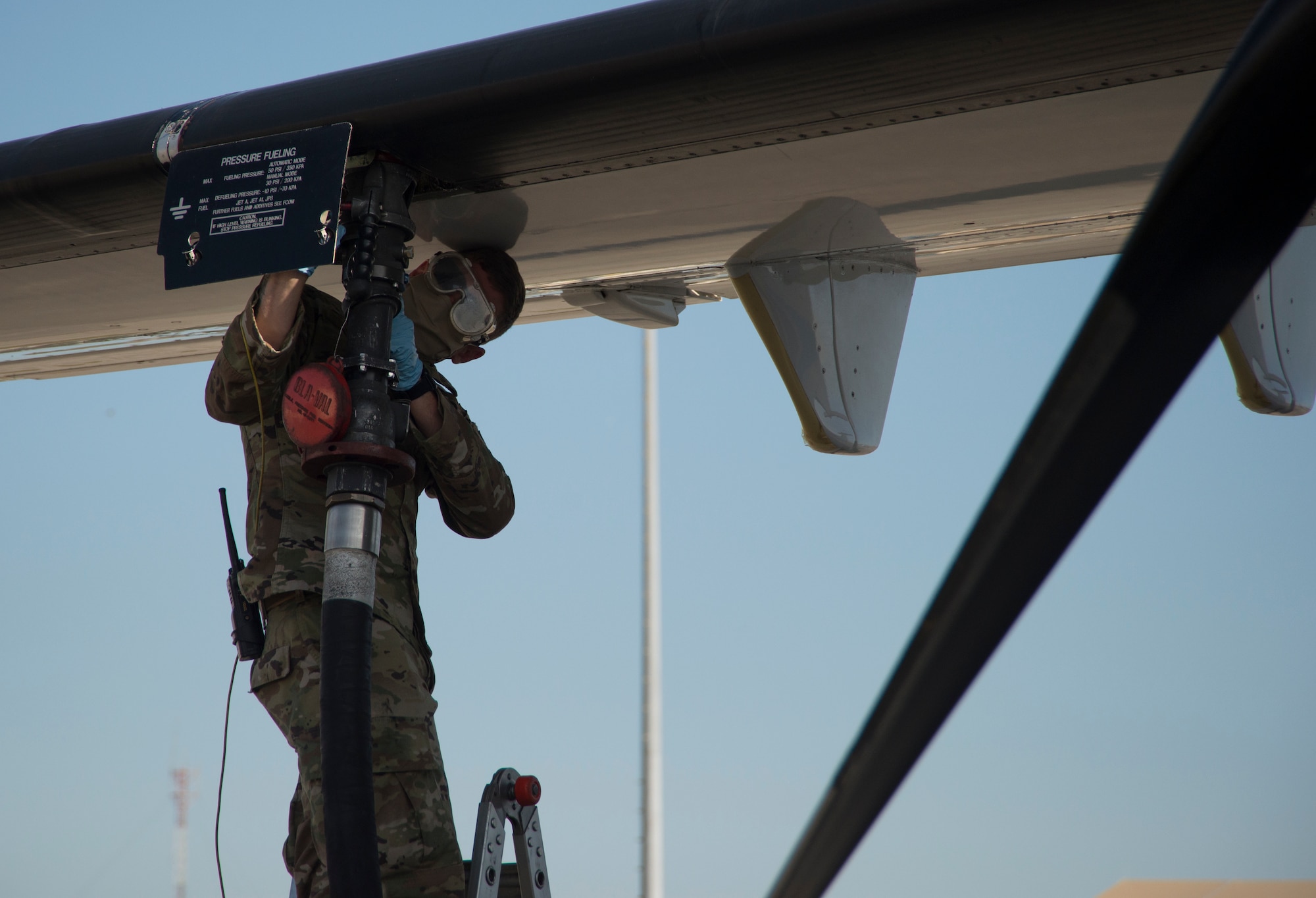 A crew chief with the 919th Special Operations Maintenance Squadron, refuels a C-146A Wolfhound