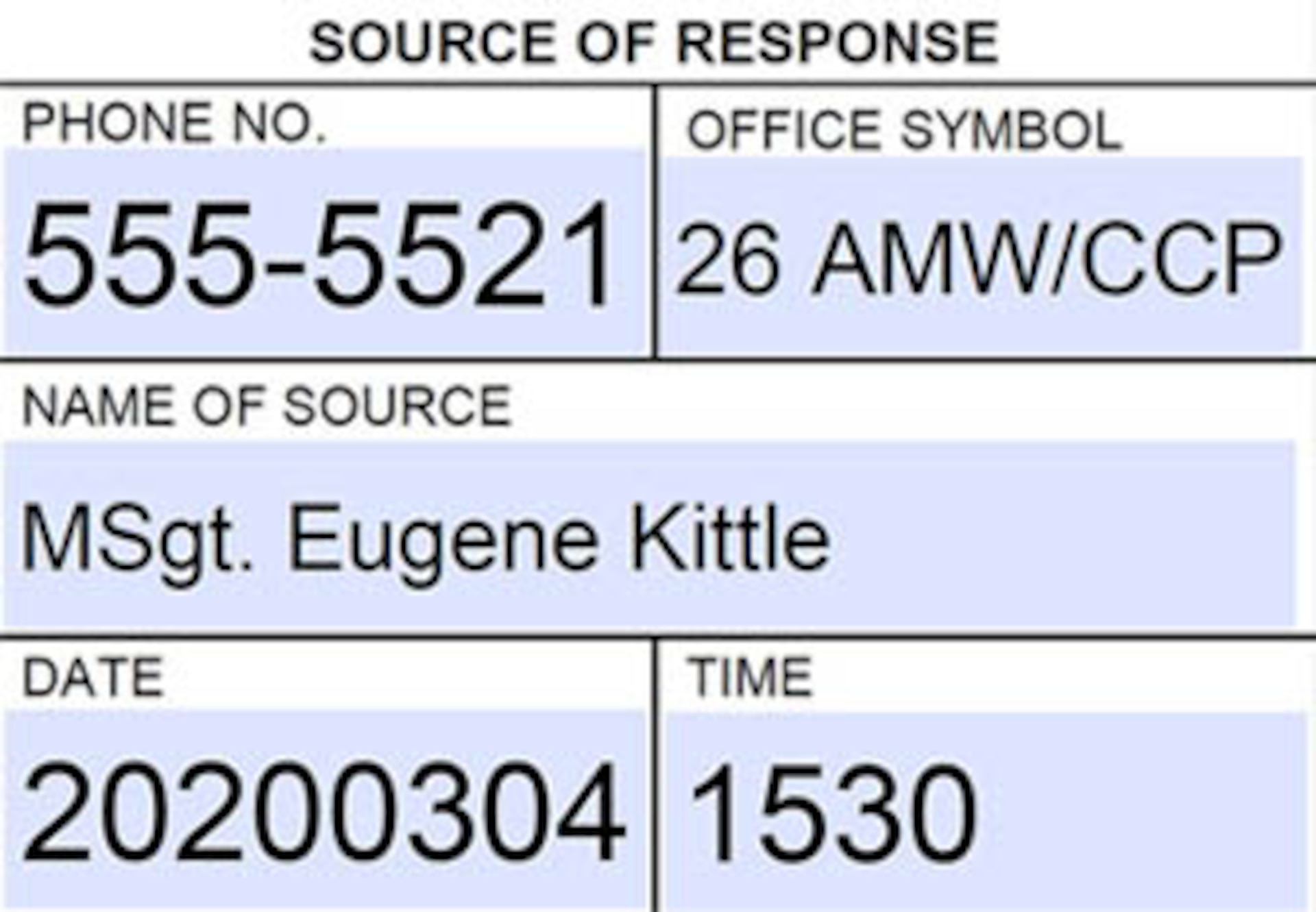 media query form with source information