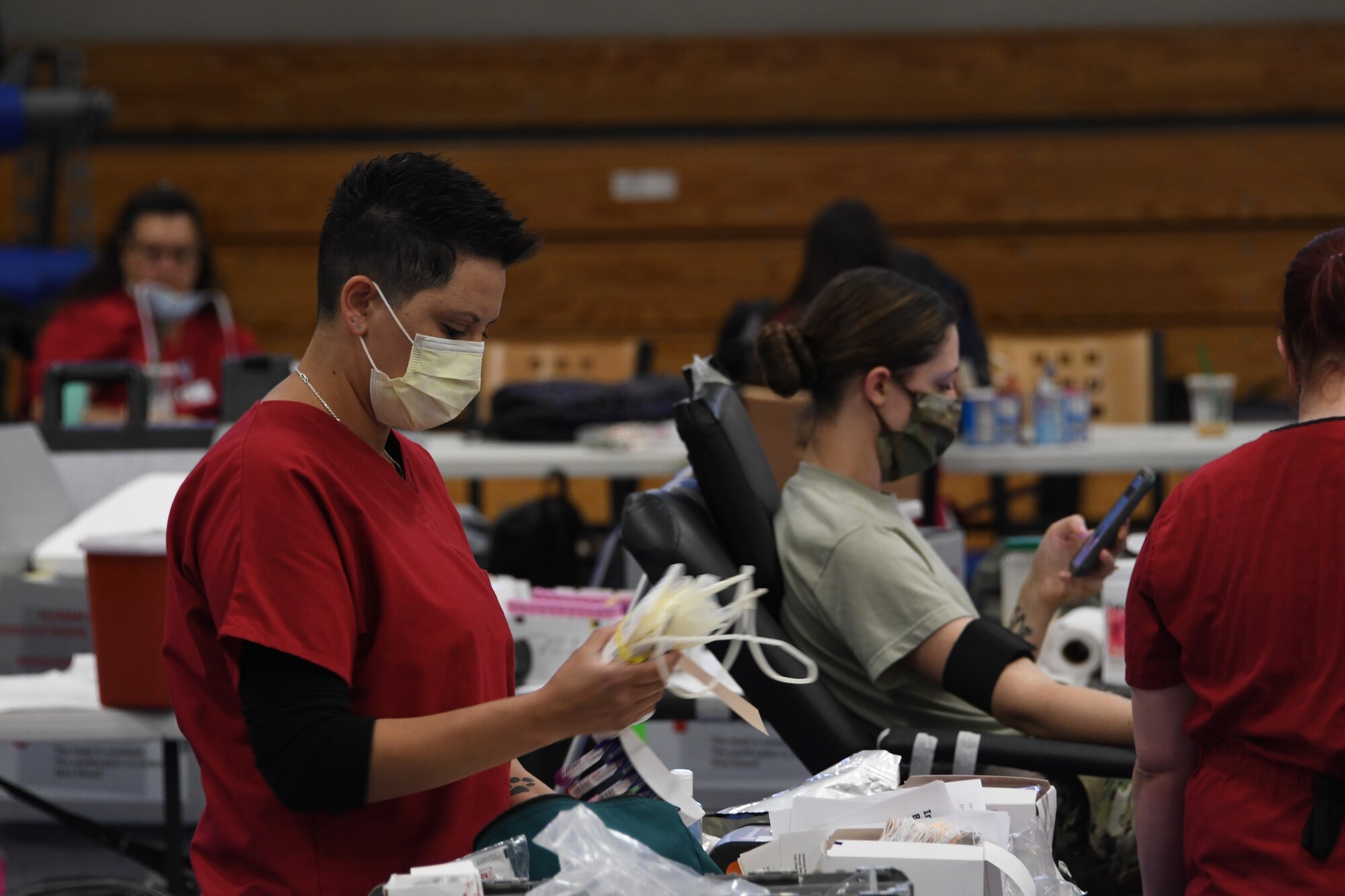 A photo of a blood drive