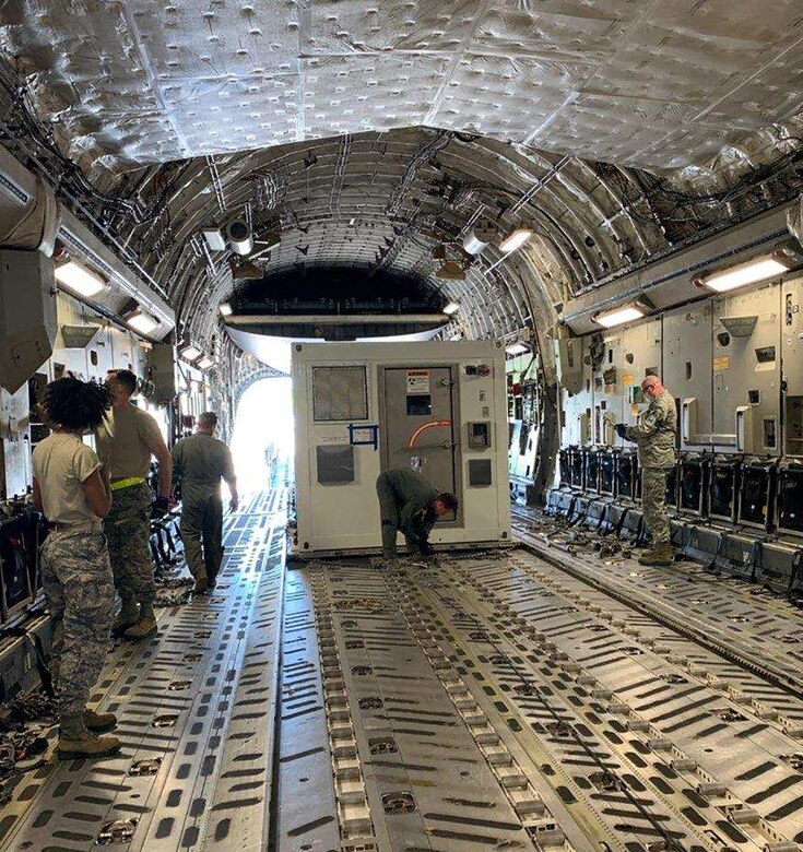 AFOTEC's Detachment 2 test team, lead by Maj. Phillip Hoyt, is at Joint Base Charleston, South Carolina testing the Portable Bio-Containment Module (PBCM) on airworthiness requirements on the C-17 aircraft along with several other key areas during this Joint Urgent Operational Need testing event. PBCM is an existing capability currently being used by the Department of State. With the urgent need to transport as many as 4,000 American citizens from overseas per month, PBCM is one of many options the Air Force is considering to transport infectious patients. This testing is just one of a series of testing that AFOTEC is conducting to support the current COVID-19 pandemic.