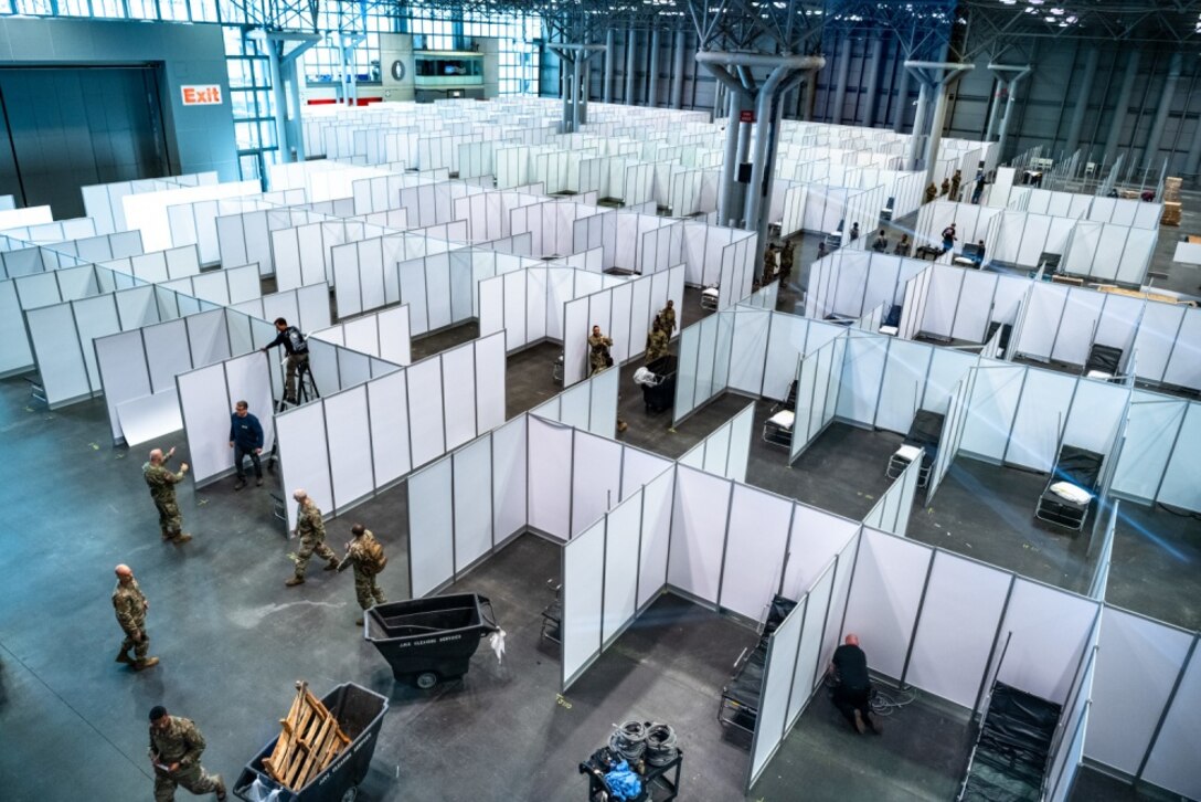 FEMA is working with HHS and the state of New York to complete construction of a 1,000-bed medical station at the Jacob K. Javits Convention Center in New York City.