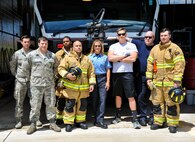 Members of the 628th Civil Engineer Squadron fire department pose for a picture at North Auxiliary Airfield in North, S.C., April 17, 2020. Roughly 90 miles away from the Air Base side of Joint Base Charleston is a 3,500-foot runway known as the assault landing zone at North Auxiliary Airfield in North, South Carolina. Team Charleston’s 628th Civil Engineer Squadron operates the base. The base directly supports the 437th and 315th Airlift Wing’s C-17 Globemaster III aircrew training and proficiency training. The only permanently assigned personnel at North Auxiliary Airfield are rotational firefighters and a civilian grounds keeper. The firefighters provide 24-hour emergency services to the base as well as the surrounding communities.