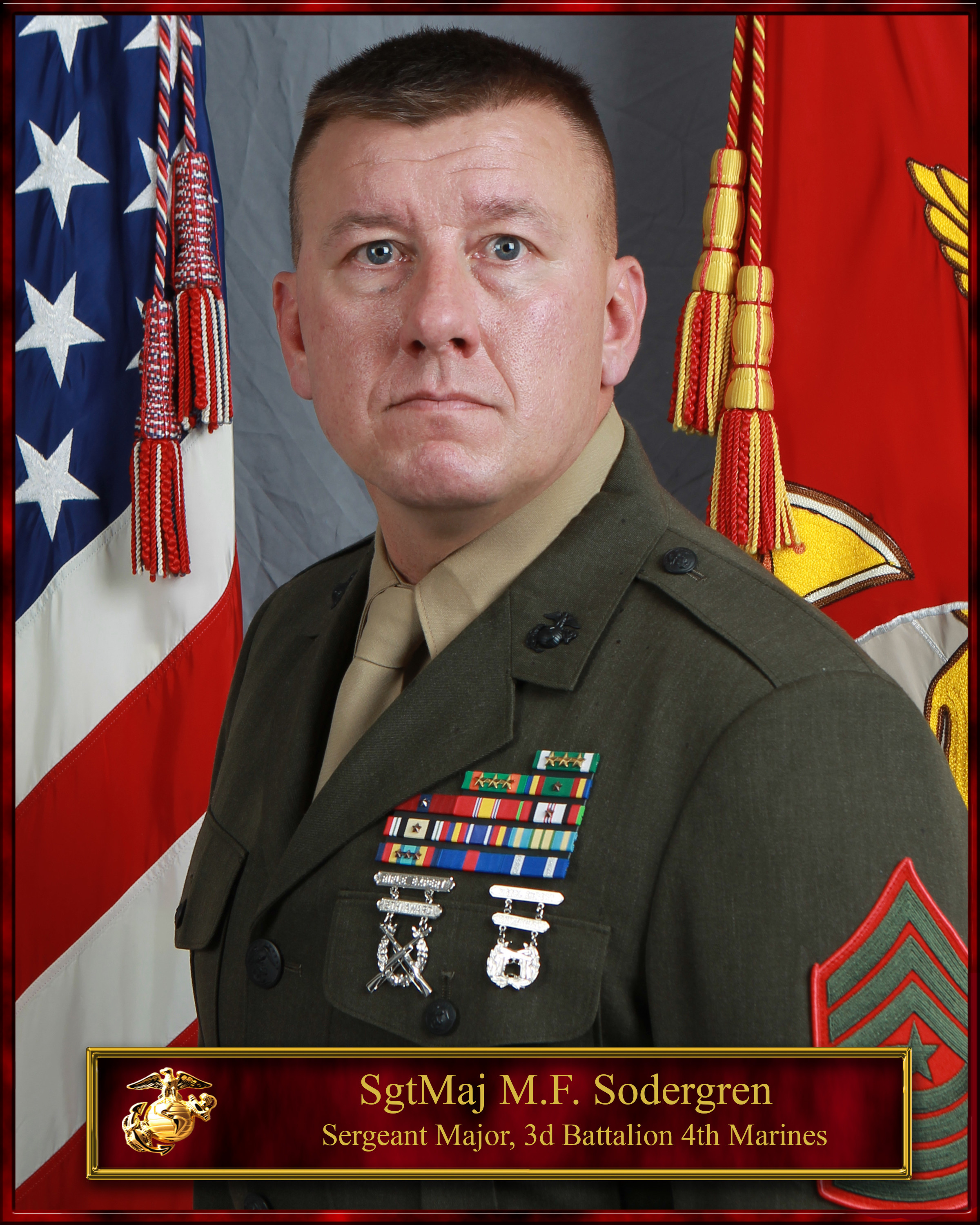 SgtMaj Michael F. Sodergren > 1st Marine Division > Biography