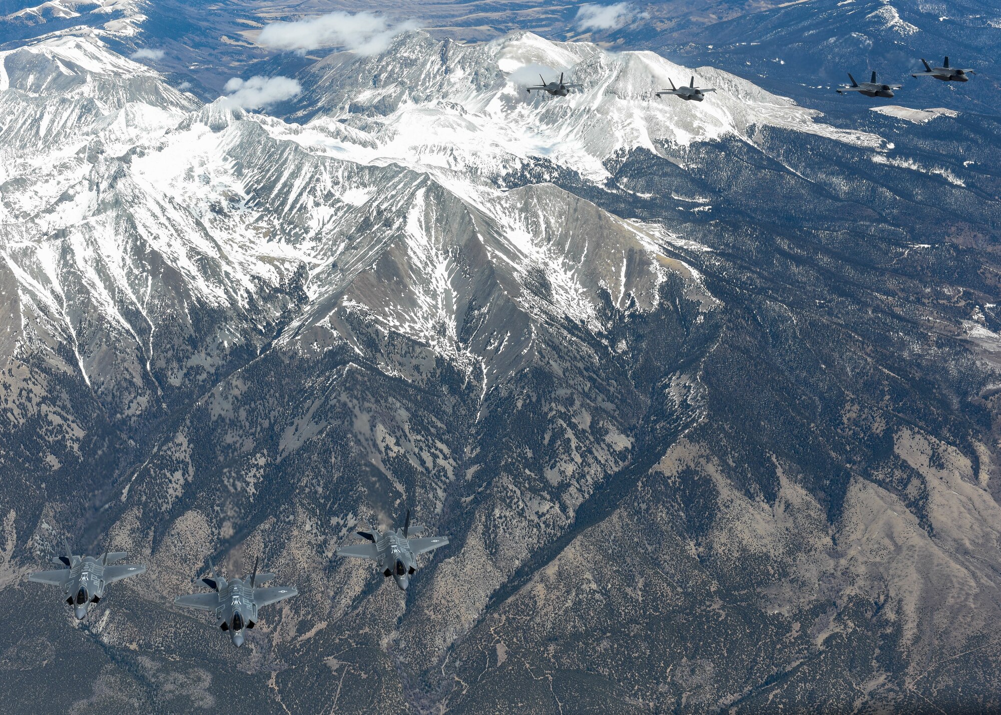Luke F-35s refuel en route to USAFA flyover