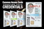 Graphic with CAC and "Common Access Cards - Updating your credentials"