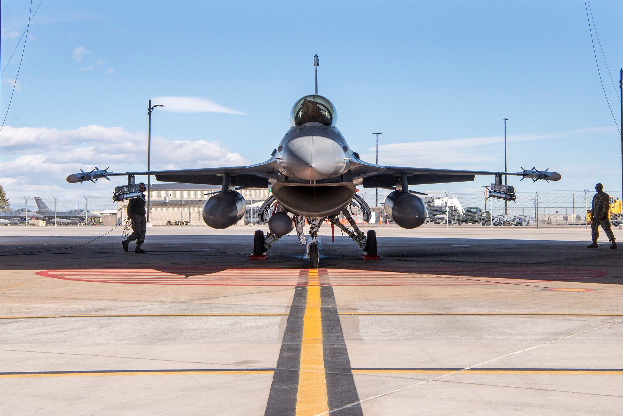 F-16 in alert hangar