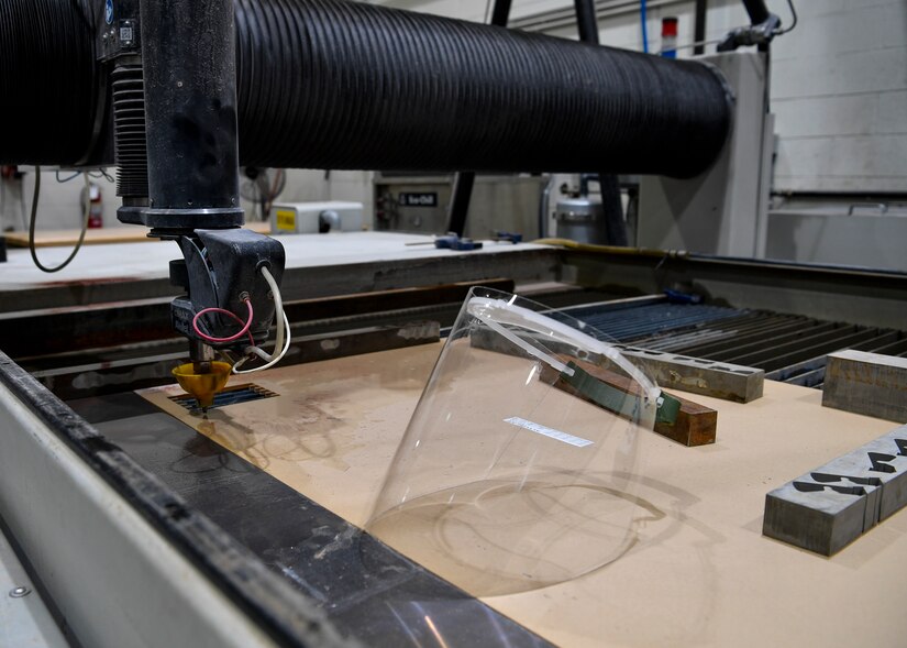 A photo of a water jet machine.