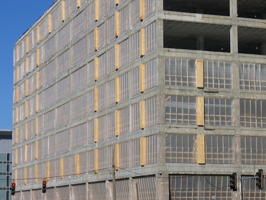 The Edward Zorinksy Federal Building under renovation, Omaha, Nebraska, Feb. 4, 2005.