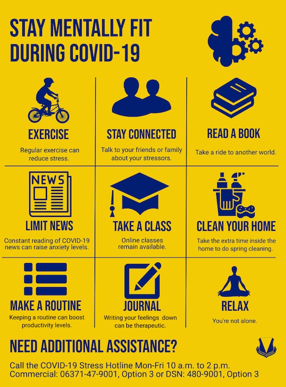 A graphic displaying ways to stay mentally fit during coronavirus disease 2019.