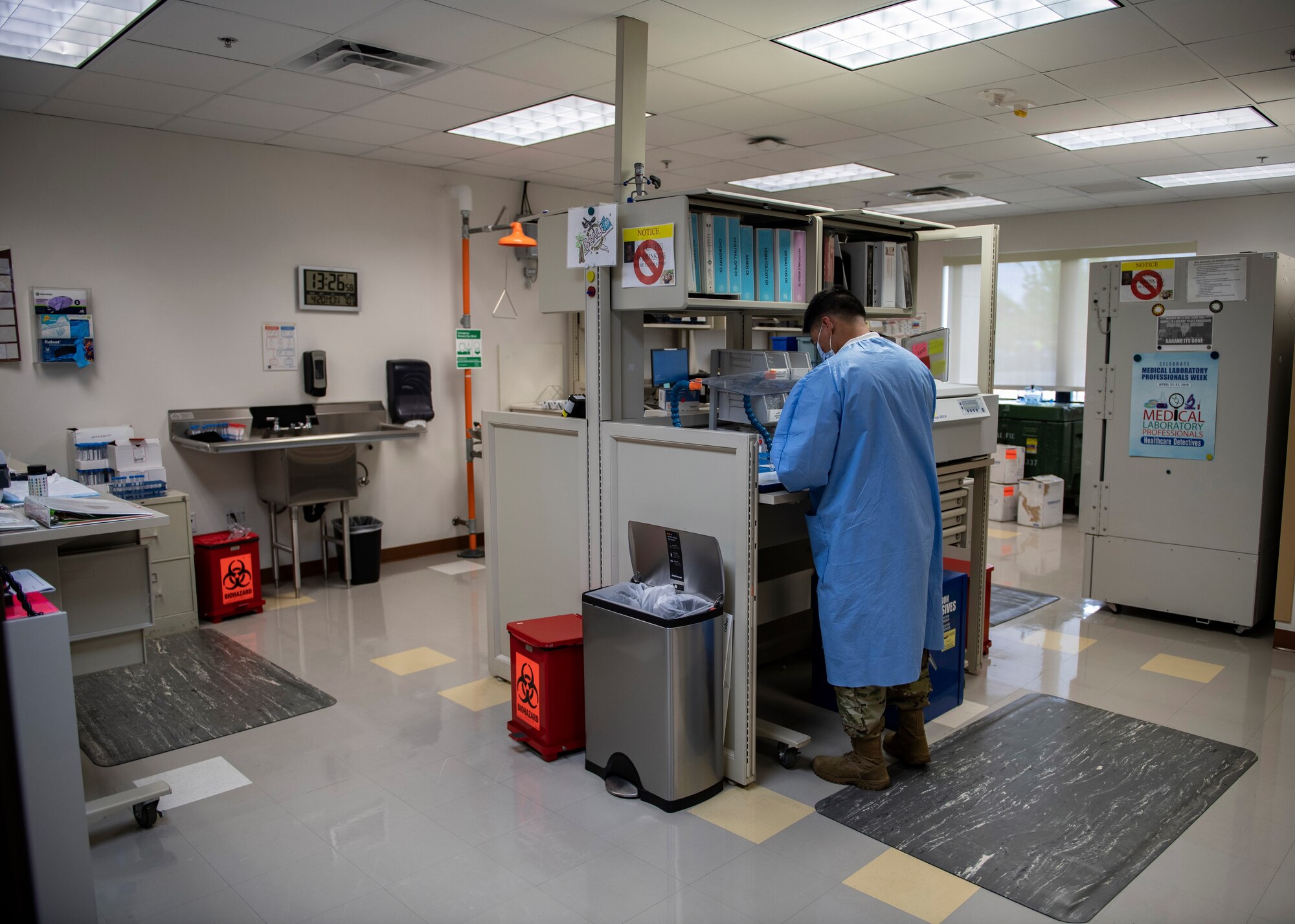 Staff Sgt. Victor Mendez works in the lab on Beale Air Force Base.