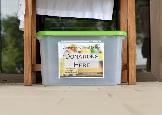 Base members can support the ongoing food drive by bringing donations to the Taylor Chapel on Goodfellow Air Force Base, Texas, April 17-24. The food drive is a joint effort between Goodfellow Air Force Base and the local community to help with shortages at local food banks. (U.S. Air Force photo by Airman 1st Class Robyn Hunsinger)