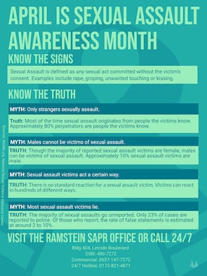 A graphic displaying infamous myths surrounding sexual assault and their corresponding truths.
