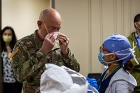 Lt. Gen. Charles D. Luckey at University Hospital, Newark, N.J.